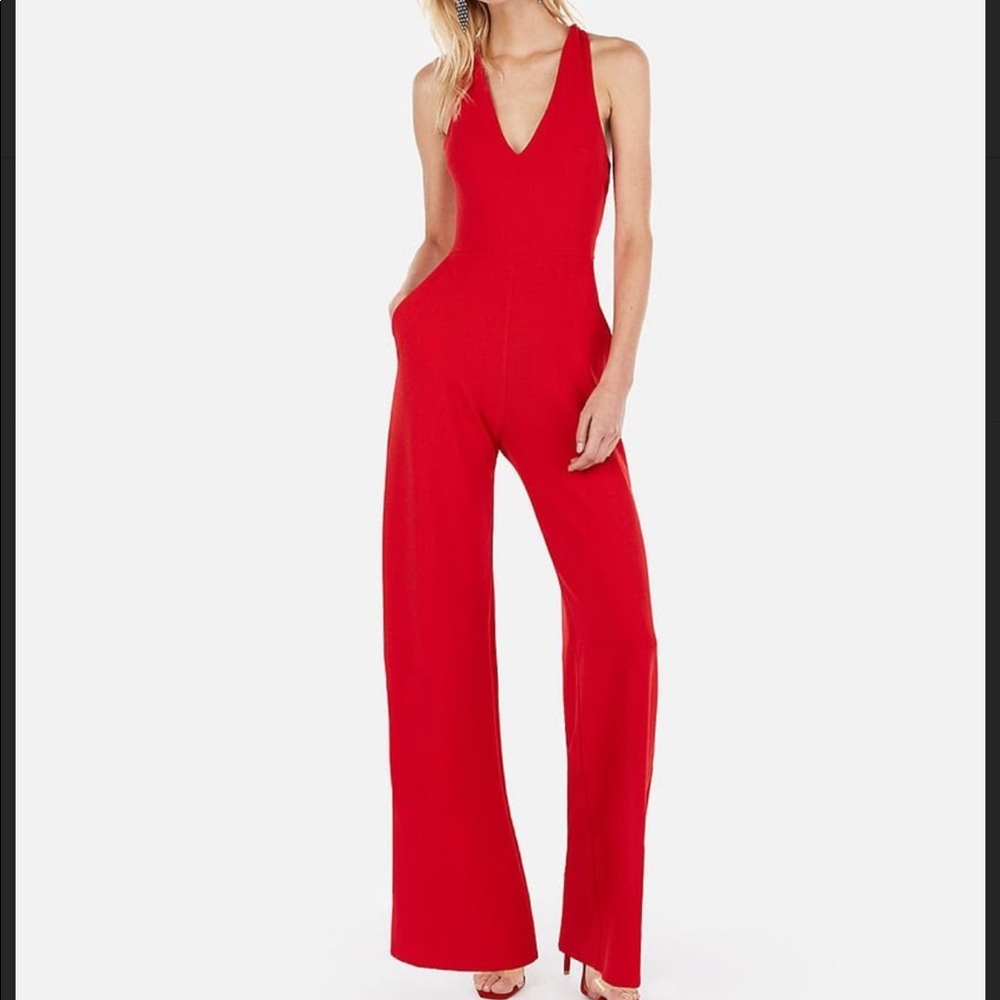 Express Red Cross Back Jumpsuit